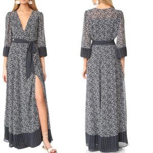 Tularosa Jolene NWT Navy & White Floral Wrap Maxi Dress XS